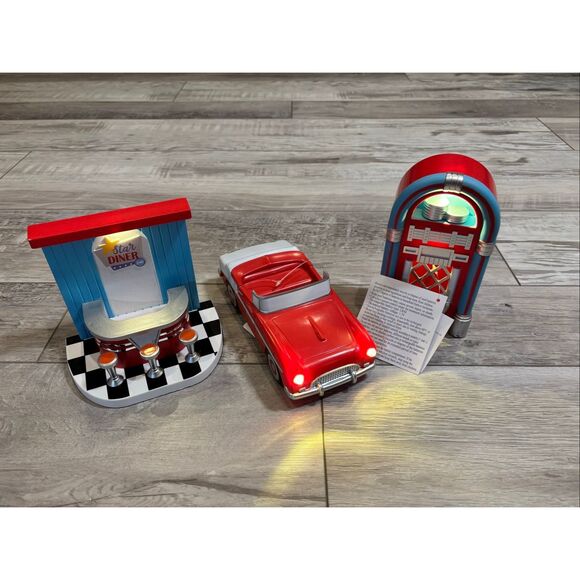 Target Bullseye Light Up 50’s Novelty Figurals Diner, Jukebox, and Car - Picture 8 of 12